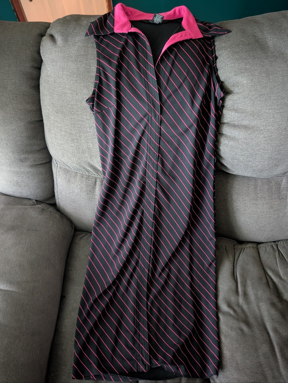 Express Black Dress with Hot Pink Diagonal Stripes